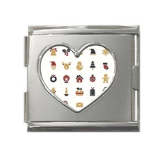 Christmas Symbols Mega Link Heart Italian Charm (18mm) by artworkshop