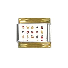 Christmas Symbols Gold Trim Italian Charm (9mm) by artworkshop