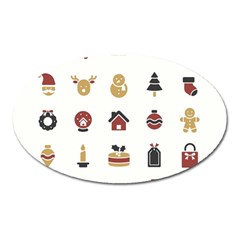 Christmas Symbols Oval Magnet by artworkshop