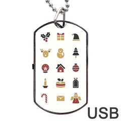 Christmas Symbols Dog Tag Usb Flash (two Sides) by artworkshop