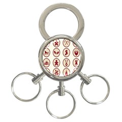 Christmas Winter Symbols 3-ring Key Chain by artworkshop