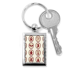 Christmas Winter Symbols Key Chain (rectangle) by artworkshop