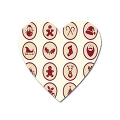 Christmas Winter Symbols Heart Magnet by artworkshop