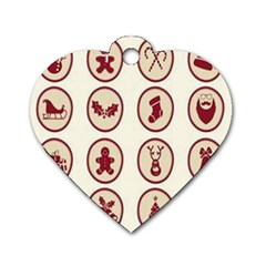 Christmas Winter Symbols Dog Tag Heart (two Sides) by artworkshop