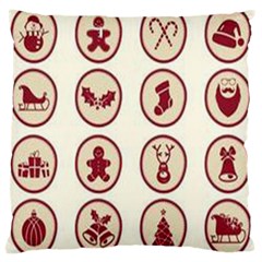 Christmas Winter Symbols Large Cushion Case (one Side) by artworkshop