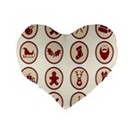 Christmas winter symbols Standard 16  Premium Flano Heart Shape Cushions Back