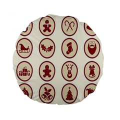 Christmas Winter Symbols Standard 15  Premium Flano Round Cushions by artworkshop