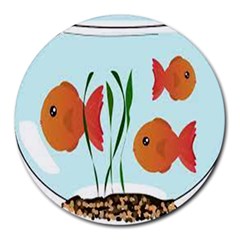 Fishbowl Fish Goldfish Water Round Mousepad by artworkshop