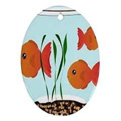 Fishbowl Fish Goldfish Water Ornament (oval) by artworkshop