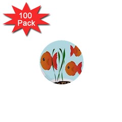 Fishbowl Fish Goldfish Water 1  Mini Buttons (100 Pack)  by artworkshop