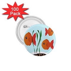 Fishbowl Fish Goldfish Water 1 75  Buttons (100 Pack)  by artworkshop