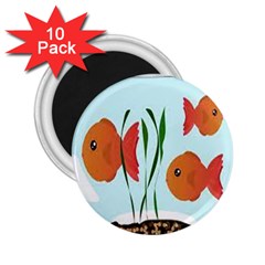 Fishbowl Fish Goldfish Water 2 25  Magnets (10 Pack)  by artworkshop