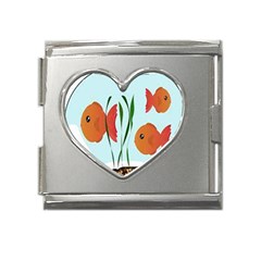 Fishbowl Fish Goldfish Water Mega Link Heart Italian Charm (18mm) by artworkshop