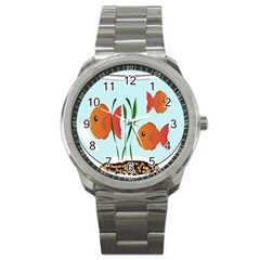 Fishbowl Fish Goldfish Water Sport Metal Watch by artworkshop