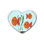 Fishbowl Fish Goldfish Water Rubber Coaster (Heart) Front