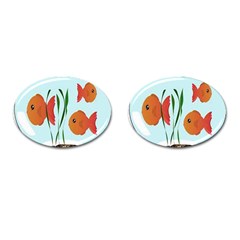 Fishbowl Fish Goldfish Water Cufflinks (oval) by artworkshop