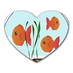 Fishbowl Fish Goldfish Water Heart Mousepad by artworkshop