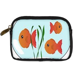 Fishbowl Fish Goldfish Water Digital Camera Leather Case by artworkshop