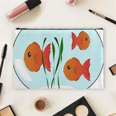 Fishbowl Fish Goldfish Water Cosmetic Bag (large) by artworkshop