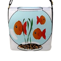 Fishbowl Fish Goldfish Water Flap Closure Messenger Bag (l) by artworkshop