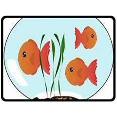 Fishbowl Fish Goldfish Water Double Sided Fleece Blanket (large)  by artworkshop