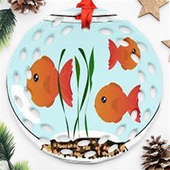 Fishbowl Fish Goldfish Water Ornament (round Filigree) by artworkshop