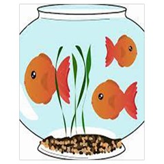 Fishbowl Fish Goldfish Water Drawstring Bag (small) by artworkshop