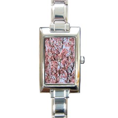 Japanese Sakura Background Rectangle Italian Charm Watch by artworkshop