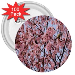 Japanese Sakura Background 3  Buttons (100 Pack) 