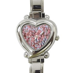 Japanese Sakura Background Heart Italian Charm Watch by artworkshop