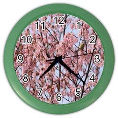 Japanese Sakura Background Color Wall Clock by artworkshop