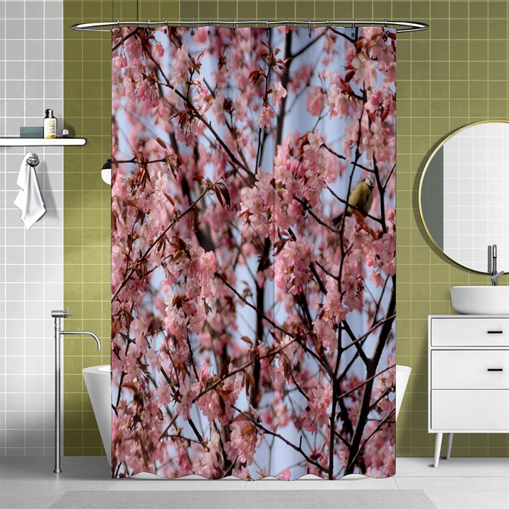 Japanese Sakura Background Shower Curtain 48  x 72  (Small) 