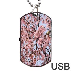 Japanese Sakura Background Dog Tag Usb Flash (one Side)