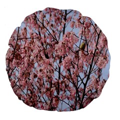 Japanese Sakura Background Large 18  Premium Flano Round Cushions by artworkshop