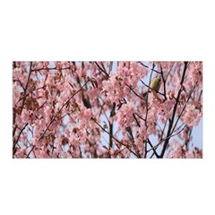 Japanese Sakura Background Satin Wrap 35  X 70  by artworkshop