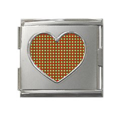 Lumberjack Plaid, Buffalo Plaid, Mega Link Heart Italian Charm (18mm) by artworkshop