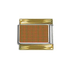 Lumberjack Plaid, Buffalo Plaid, Gold Trim Italian Charm (9mm)