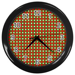 Lumberjack Plaid, Buffalo Plaid, Wall Clock (black) by artworkshop