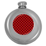 Lumberjack Plaid Round Hip Flask (5 oz) Front