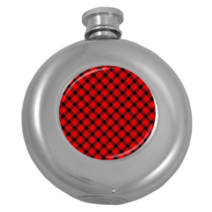 Lumberjack Plaid Round Hip Flask (5 oz)