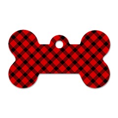 Lumberjack Plaid Dog Tag Bone (two Sides) by artworkshop