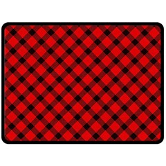 Lumberjack Plaid Double Sided Fleece Blanket (large)  by artworkshop