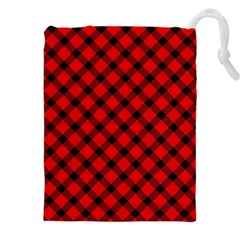 Lumberjack Plaid Drawstring Pouch (5xl) by artworkshop