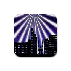 Superhero City Background Rubber Coaster (square) by artworkshop