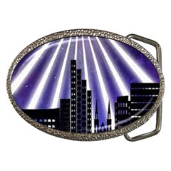 Superhero City Background Belt Buckles by artworkshop