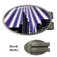 Superhero City Background Money Clips (oval)  by artworkshop