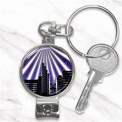 Superhero City Background Nail Clippers Key Chain by artworkshop