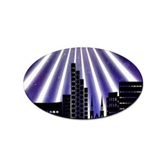 Superhero City Background Sticker Oval (100 Pack) by artworkshop