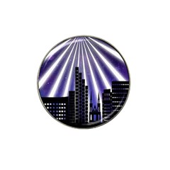 Superhero City Background Hat Clip Ball Marker by artworkshop