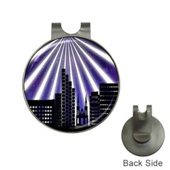 Superhero City Background Hat Clips With Golf Markers by artworkshop